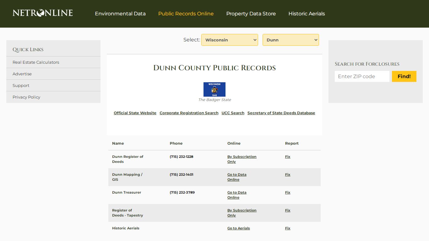 Dunn County Public Records - NETROnline.com