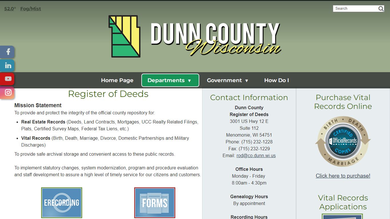 Register of Deeds - Dunn County, WI